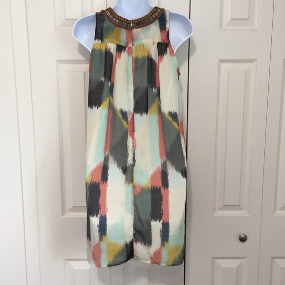 HD in Paris | Mod Jeweled Brushstrokes Shift Dress - Picture 2 of 8